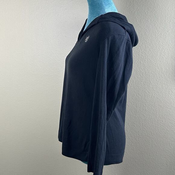 Ralph Lauren women S Long Sleeve Black Hooded Top with Logo - Picture 4 of 8